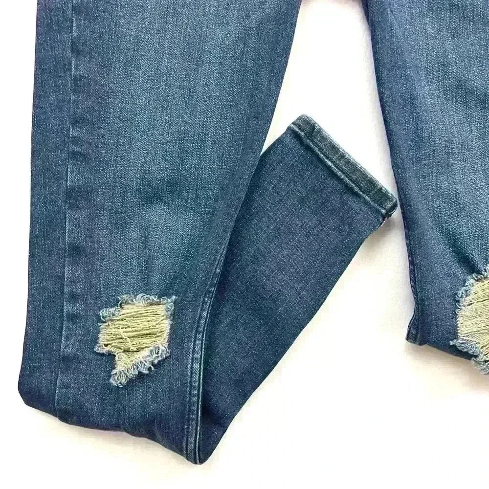 Free‎ People Button Fly Sabrina Distressed High Waist Skinny Jeans Size 28